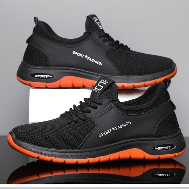 Men's Sports Knitted Mesh Breathable Casual Anti-Slip Wear-Resistant Student Shoes Cross-Border Factory Direct Supply Drop Shipping Men's Shoes