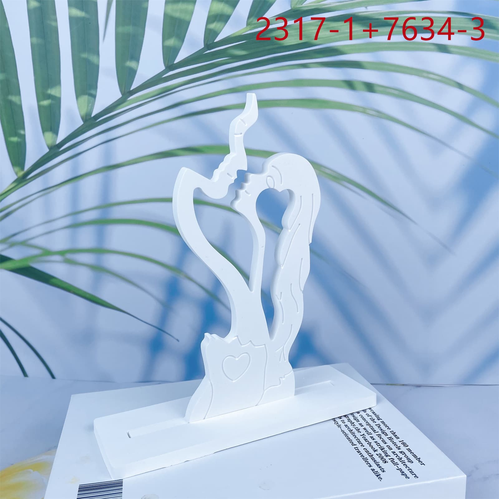Valentine's Day Figurine Plaster Mold DIY Desktop Decoration Hollow Eternal Love Figurine Plaster Mold