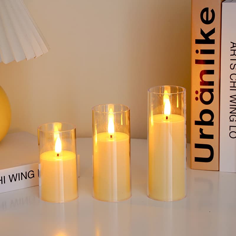 LED electronic candle light simulation plastic candle cup birthday wedding atmosphere arrangement candle light acrylic candle