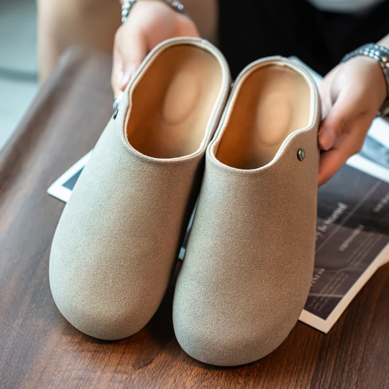 Cross-Border Large Size 45 Birkenstock Half-Slipper Men's Trendy Shoes Summer Fashion Soft Sole Retro Slip-On Thick Sole Lazy Slides 46