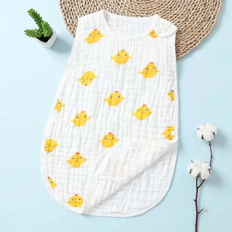 Newborn Gauze Sleep Sack Spring Summer Thin Vest Style Anti-Kick Blanket 4-6 Layer Infant Cotton Gauze for Newborns