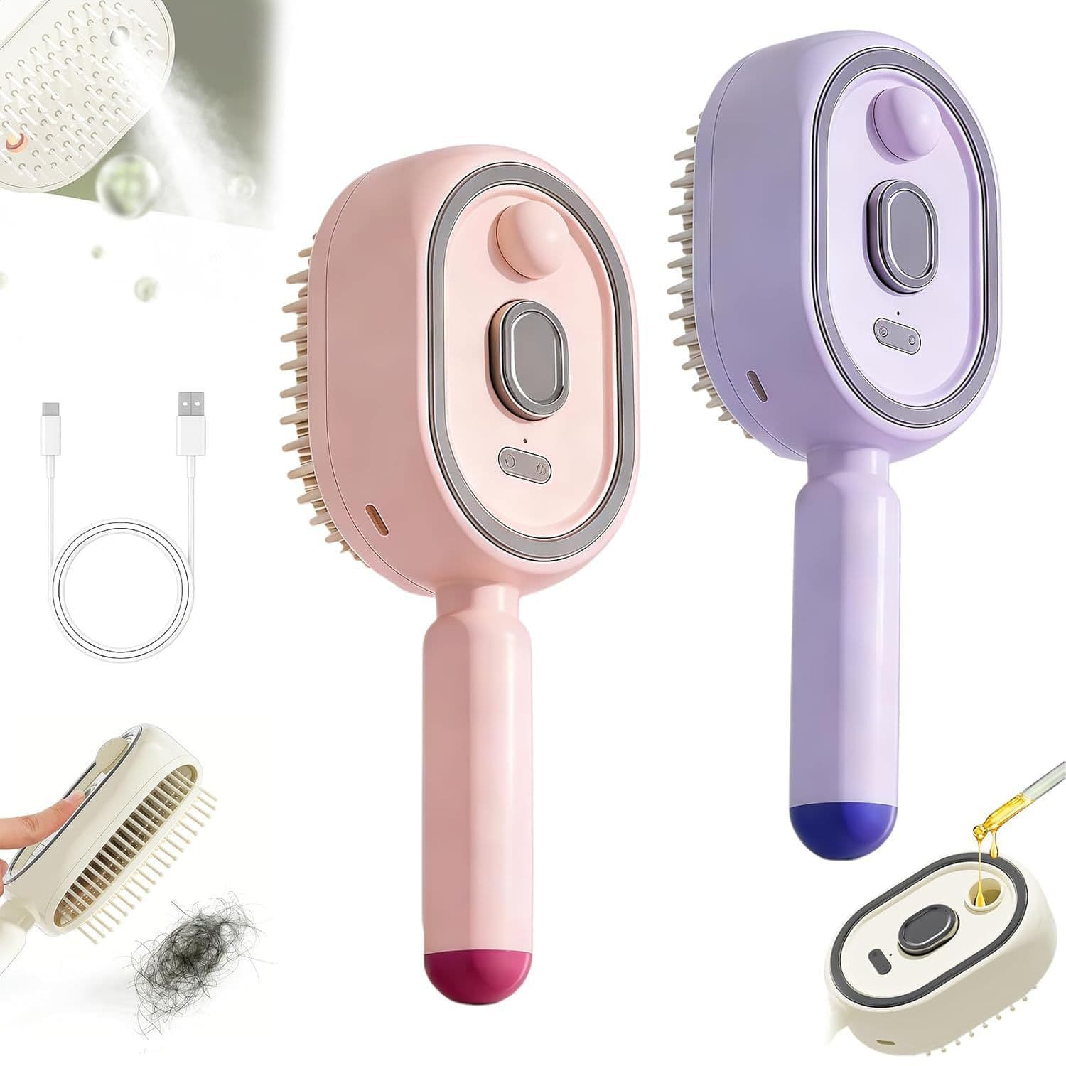 Electric spray air bag massage comb essential oil atomization hair care comb self-cleaning tangled hair fluffy hair comb anti-static
