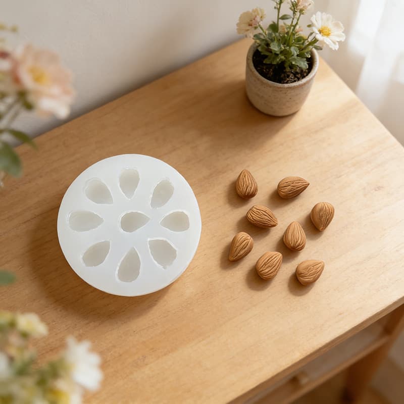 Almond scented candle mold DIY cake decoration simulation nut paste resin diffuser stone silicone mold