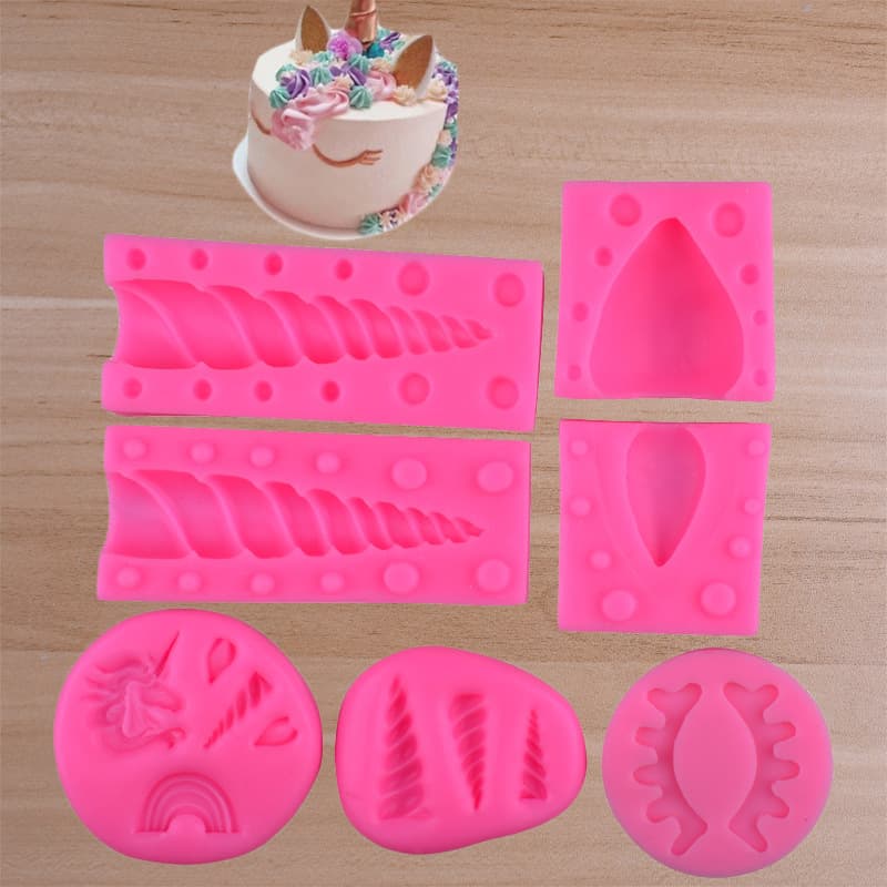 Unicorn Fondant Silicone Mold Chocolate Cake Decoration DIY Car Resin Ornament Mold Wholesale in Stock