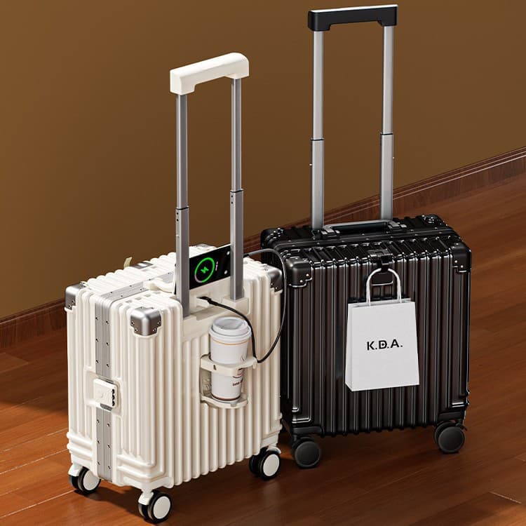 Luggage suitcase for women 20 inches small lightweight trolley case for boarding new strong and durable thickened aluminum frame travel case