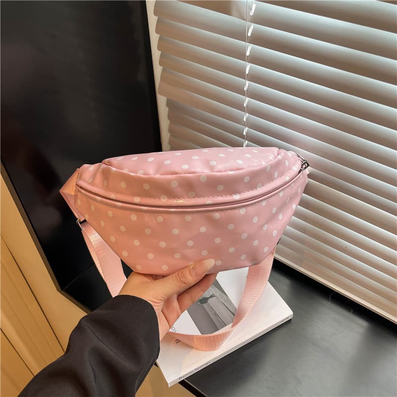 Versatile Casual Polka Dot Bag Women 2026 New Trendy Chest Bag Waist Bag Versatile Shoulder Bag Lightweight Sports Bag