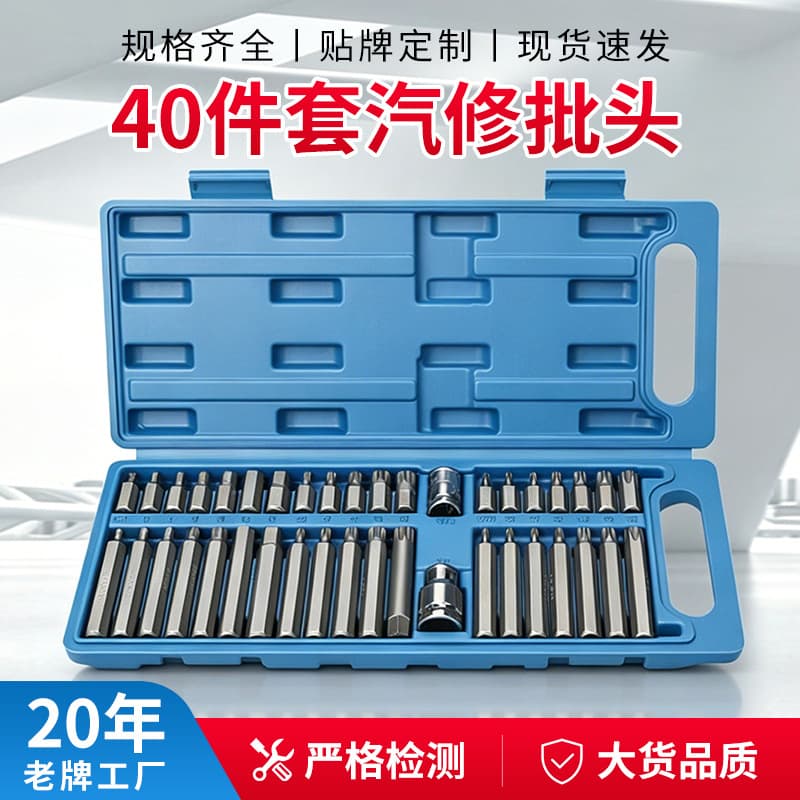 40-Piece Star Bit Set Hex Key Wrench Set Combination Twelve-Point Torx Bit Automotive Repair Tool Kit