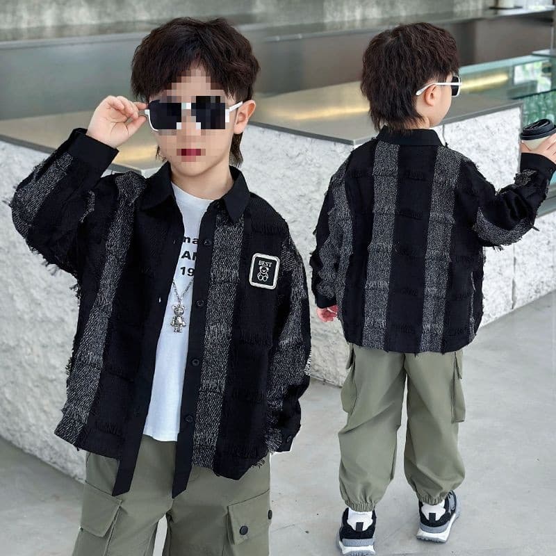 Boys' Autumn Long-Sleeve Shirt 2025 New Trendy Casual Shirt Jacket for Kids