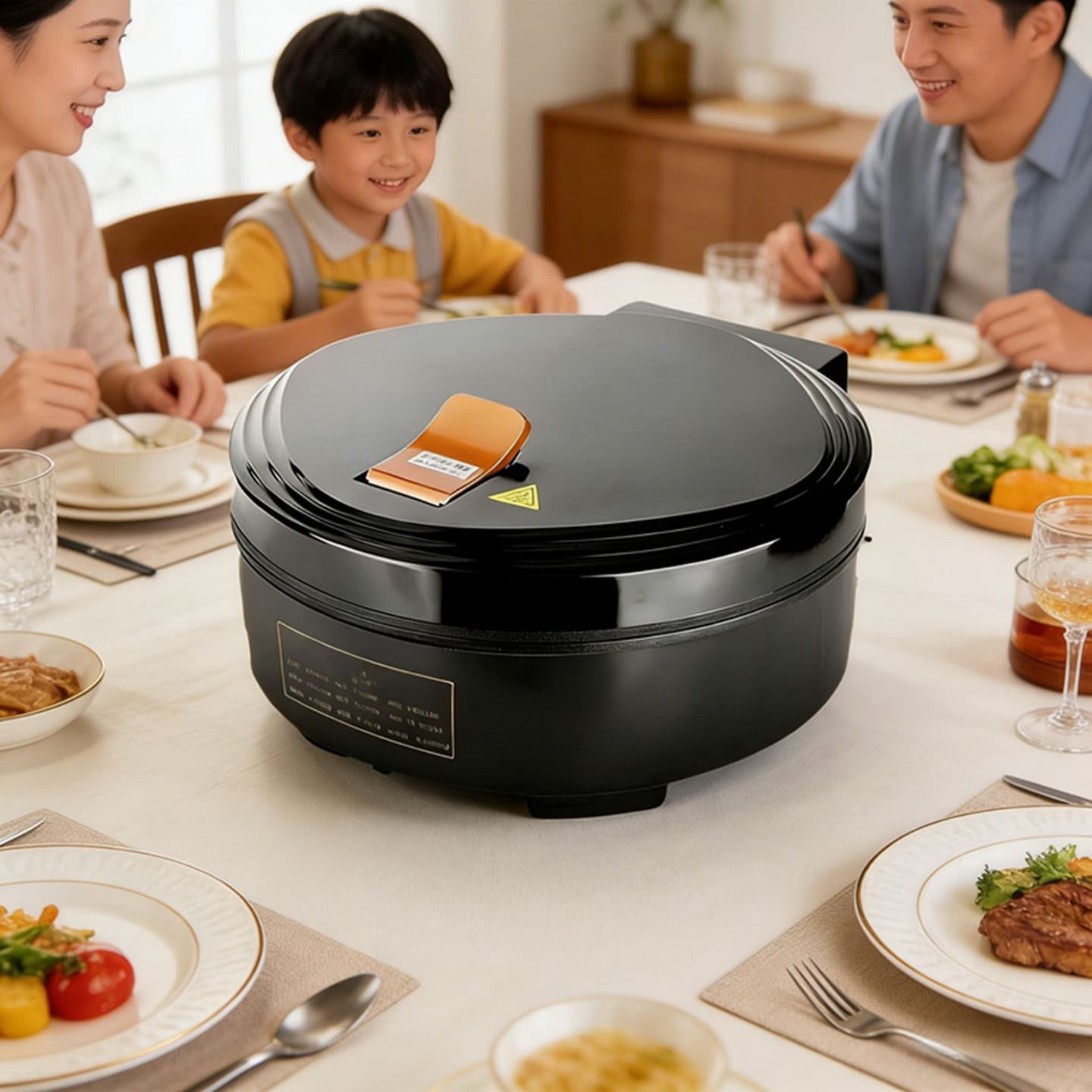 Electric Pancake Maker with Auto Shut-Off, Non-Stick, Deep and Large Electric Pan, Multi-Purpose Dual-Side Multifunctional Pancake Machine