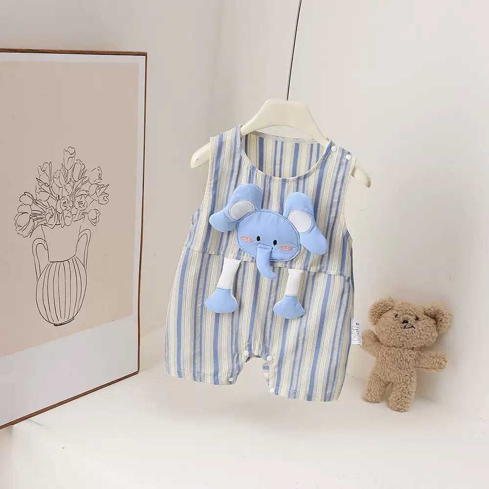 Men's and women's baby vests one-piece clothes summer baby sleeveless harem thin summer clothes cute elephant crawling clothes