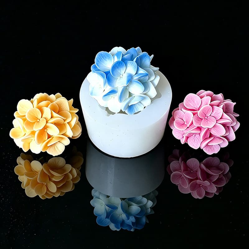 Hydrangea Silicone Mold Chocolate Decoration Car Air Freshener Candle Plaster Wax Piece Pendant Soap Resin Mold