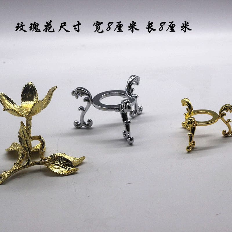 Metal Base Tray Crystal Ball Diamond Gold Silver Rose Triangle Display Stand Crystal Ball Base