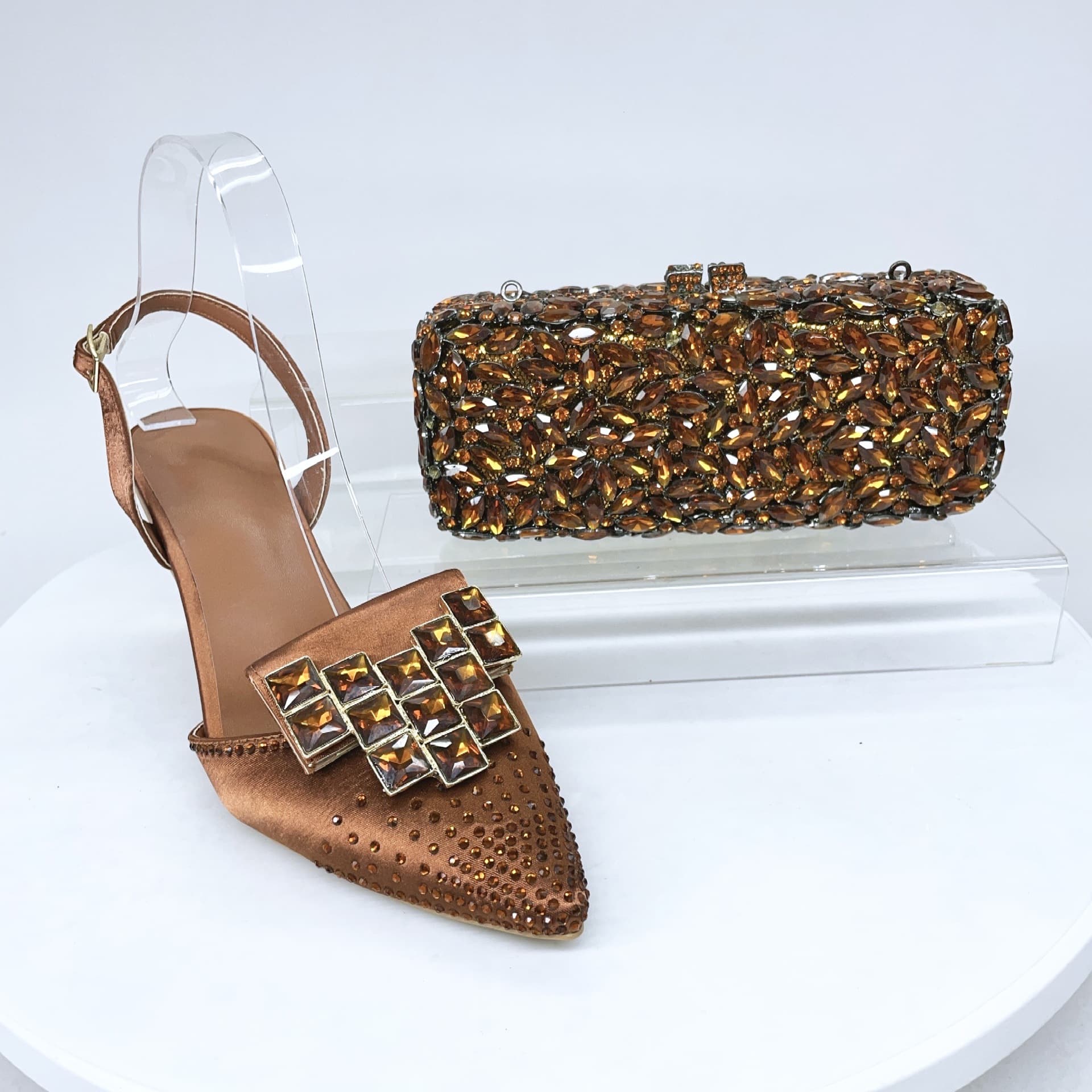 clutch purse with Shoes full diamond high-heeled evening shoes summer crystal diamond stiletto sandals