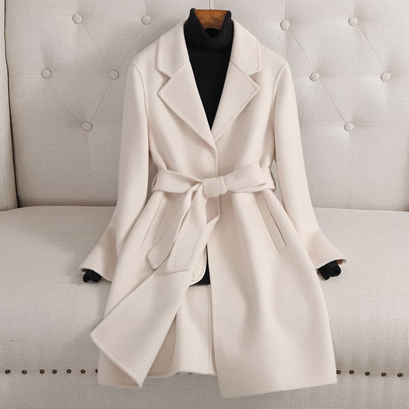 Double-sided Cashmere Medium-length Women's Overcoat Slims You Smooths Your Silhouette Autumn/winter Woolen Jacket Petite Women