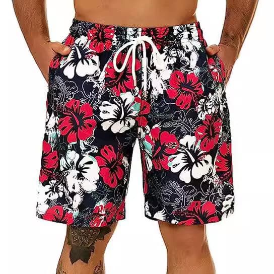 Men's Beach Shorts Summer Cool Quick-Dry Loose Board Shorts Surfing Rafting Sports Shorts Men's Casual Five-Point Shorts
