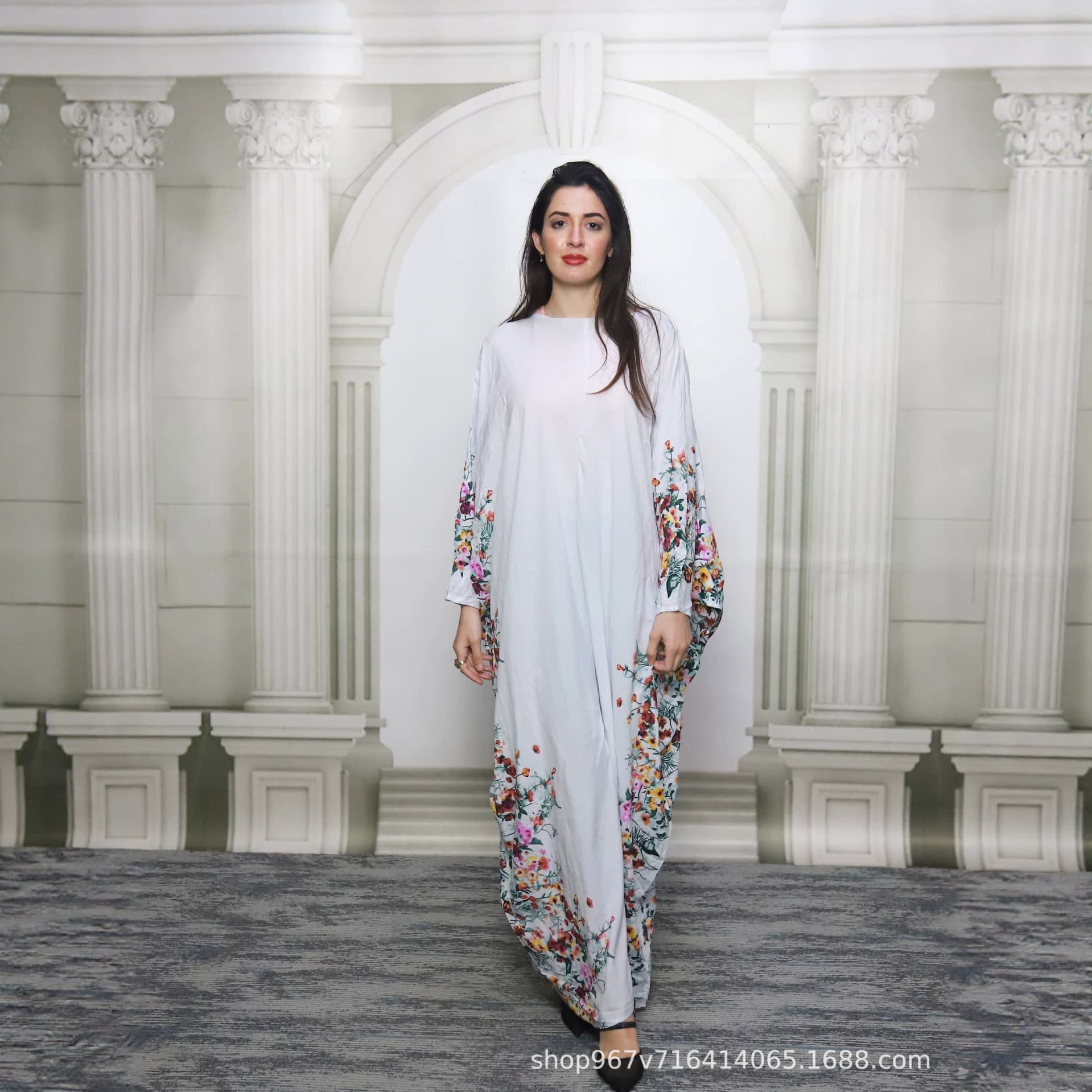 Batwing Sleeve Cross-Border Foreign Trade Clothing, Loose and Fashionable Plus-Size Dress with a Stylish and Elegant Vibe