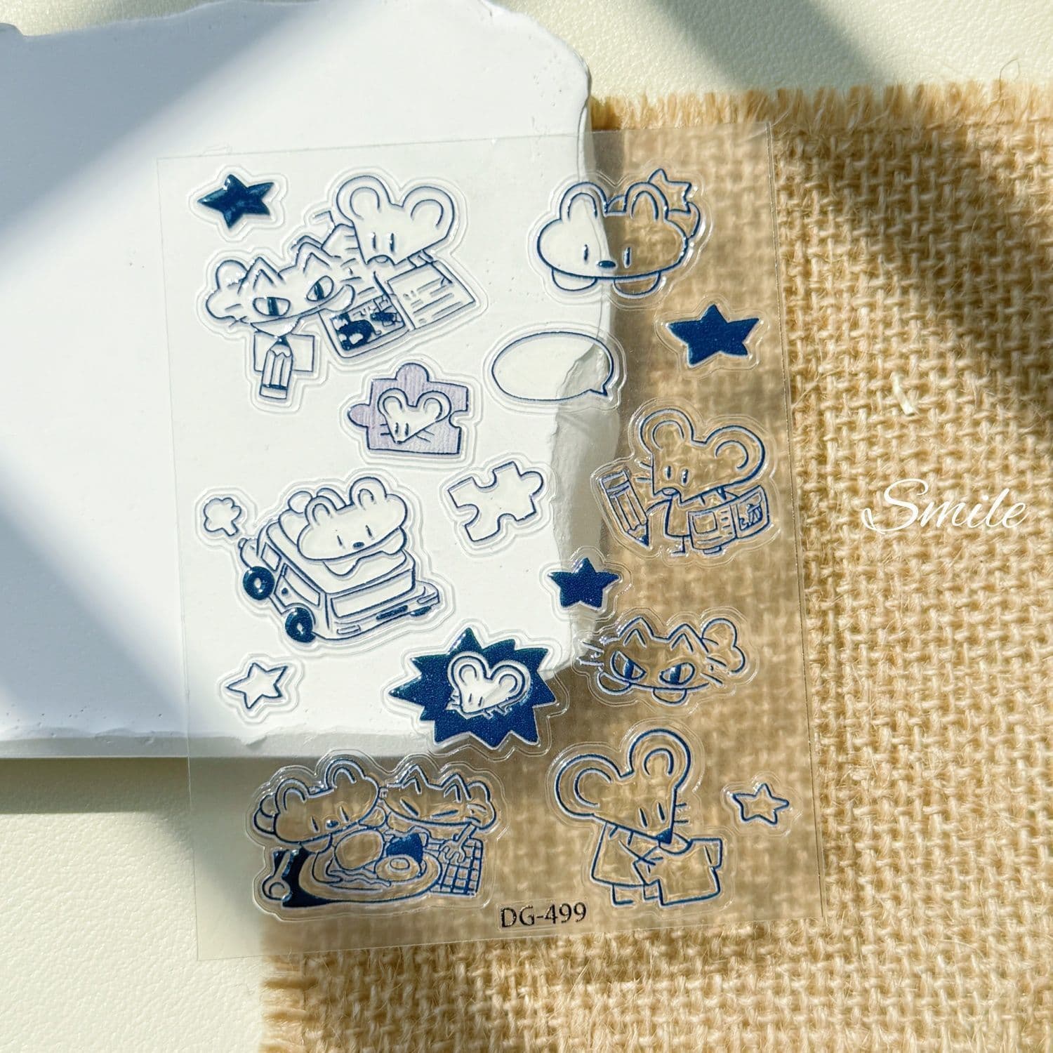 Korean Ins-Style Hand-Drawn Mouse Jelly Nail Sticker Phone Camera Sticker High-Value DIY Computer Decoration Sticker