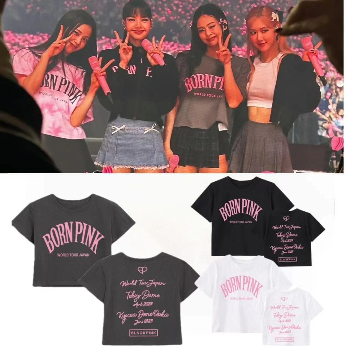 BLACK Japan Tour Tokyo Dome 2023 BORN PINK Concert Merchandise High-Quality Short-Sleeve T-Shirt