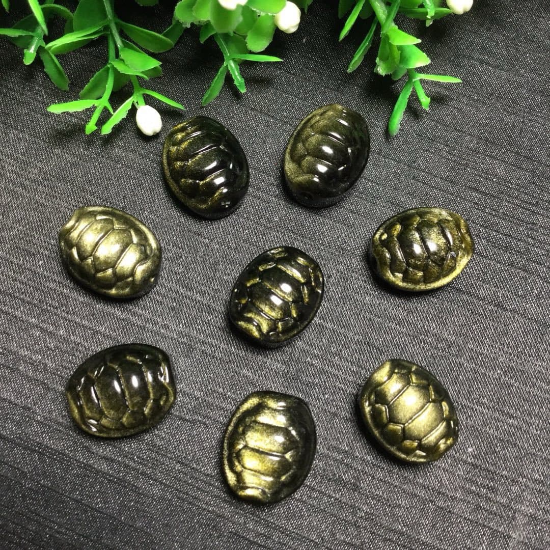 Natural obsidian turtle shell pendant, turtle shell charm, obsidian bracelet, necklace, accessories, crystal accessories