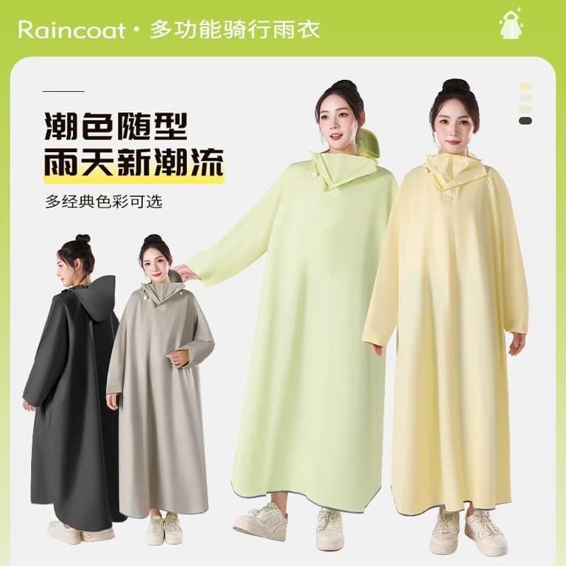 Electric Scooter Raincoat, Full Body Heavy Rain Protection, Thickened and Extended, Unisex Adult, Detachable for Motorcycle Riding