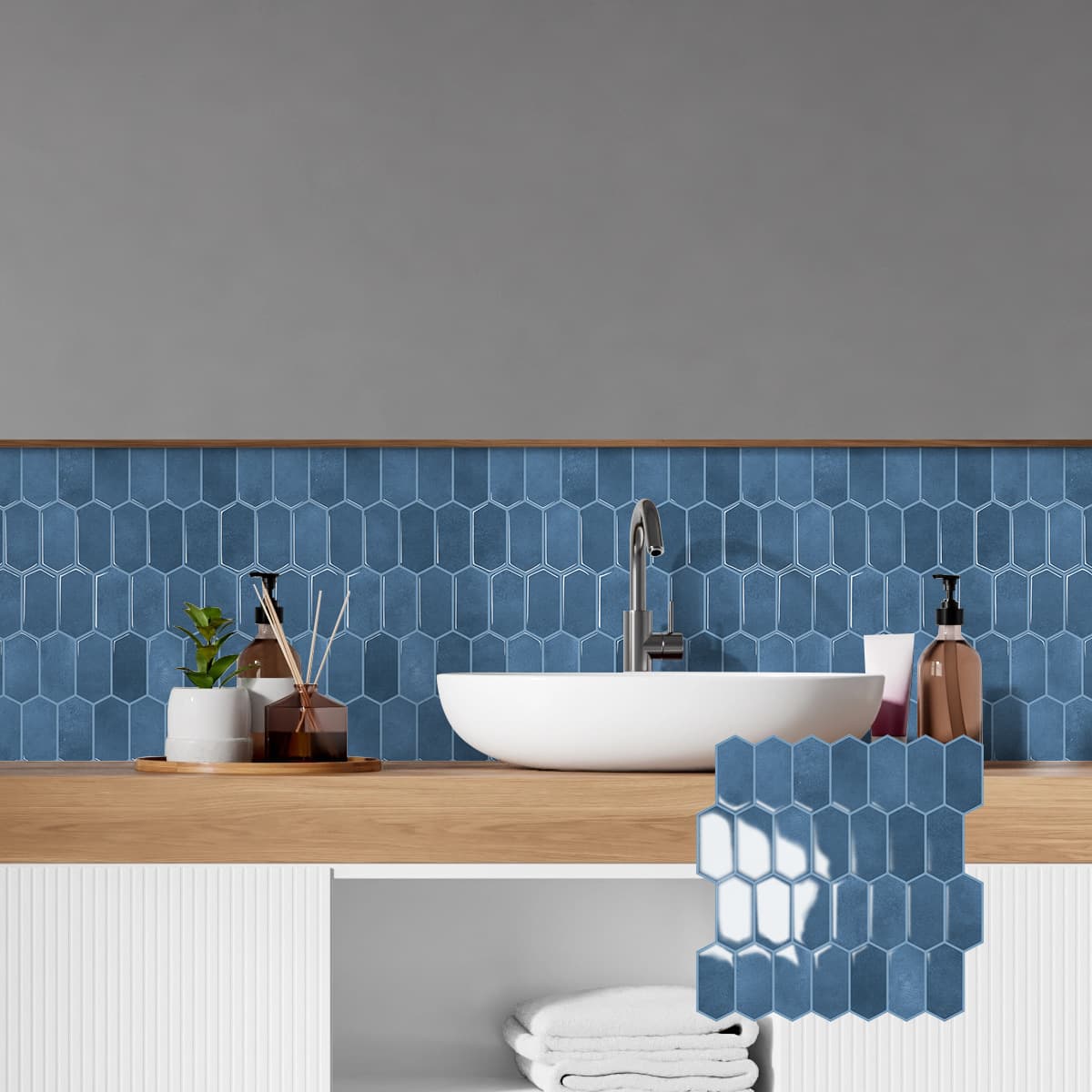 3D Diamond Wall Sticker Tiles European DIY Wall Decals with Adhesive Backing