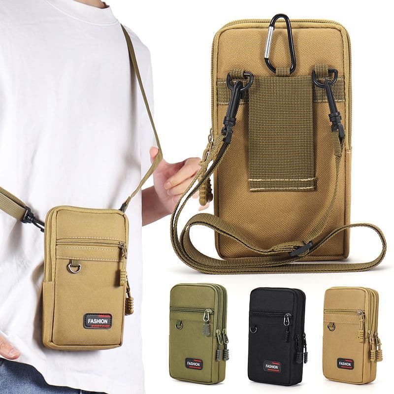 Multi-functional Oxford Cloth Waist Bag for Phone, Waterproof and Durable, Men's Belt Phone Pouch for 6.5-7.2 Inch Phones, Crossbody Small Bag