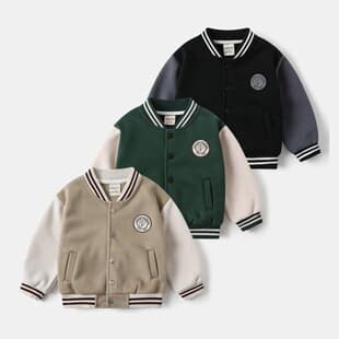 Children's Baseball Jacket Wholesale 2026 Autumn New Boys V-Neck Button Cardigan Baby Top Drop Shipping