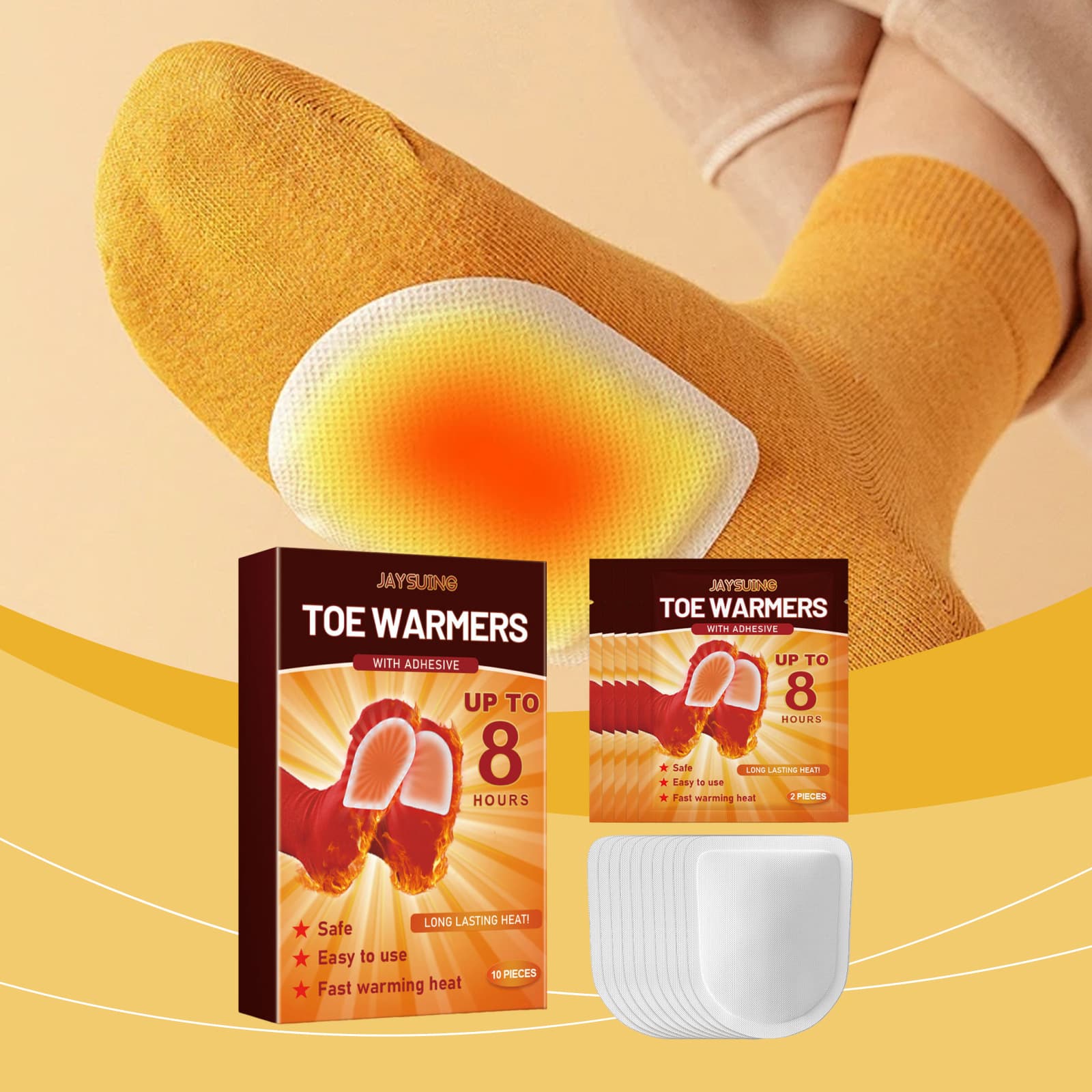 Jaysuing Foot Warmers, Quick Heating Winter Anti-Cold Disposable Portable Daily Use