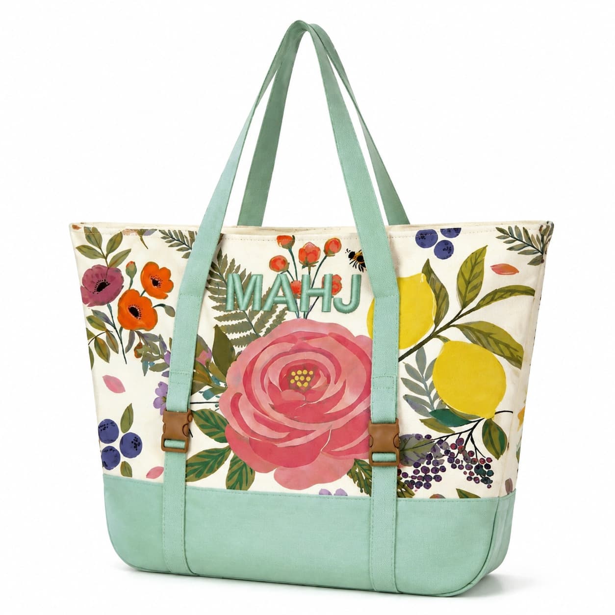 Amazon cross-border cashew flower canvas mahjong three-piece portable cosmetic bag American mahjong set