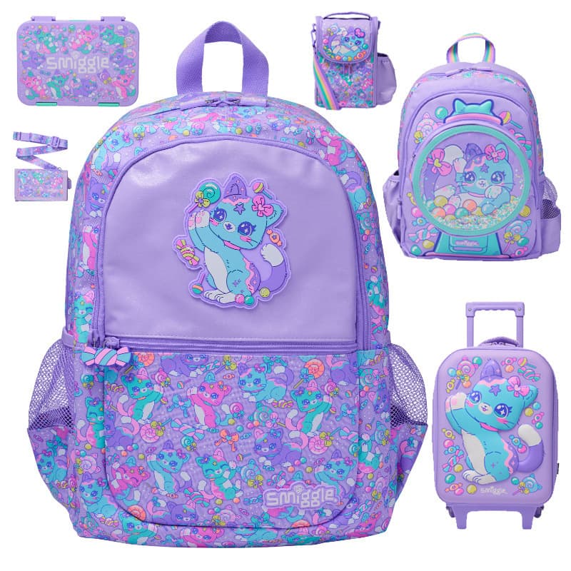 Australian Smiggle primary school bag cartoon cute backpack candy cat girl backpack multi-functional bag
