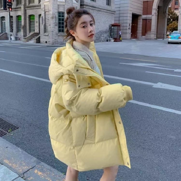Women's Winter 2025 New Korean Loose Fit Medium-Long Thick Puffer Coat Cotton Jacket Wholesale
