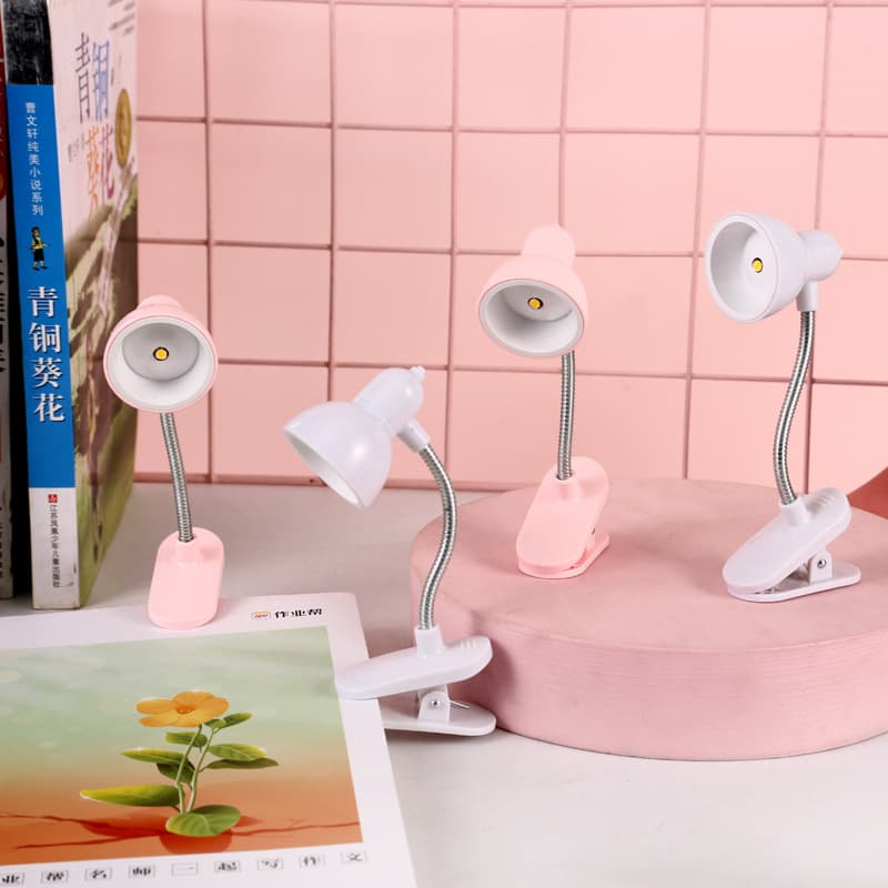 Creative Night Light LED Mini Desk Lamp Warm Light with Clip Student Dormitory Eye-protecting Study Reading Lamp Bedside Light