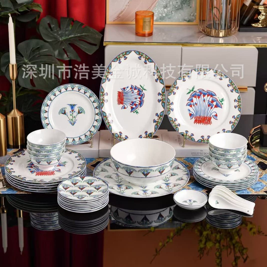 New Bone China Coffee Cup and Saucer, Ceramic Tableware Western Dinner Plate, Light Luxury Home Tea Cup, Light Luxury Fruit Breakfast Plate Gift