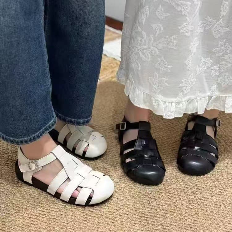 3cm Roman Sandals Flat Versatile Woven Cage Sandals Beach Outdoor Sandals 5-1 05