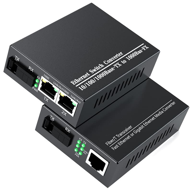 Cross-border Hot Selling Fiber Optic Media Converter, Single Mode Single Fiber, 1 Optical 2 Electrical + 1 Optical 1 Electrical, Gigabit, 20km, SC Port, Factory Direct