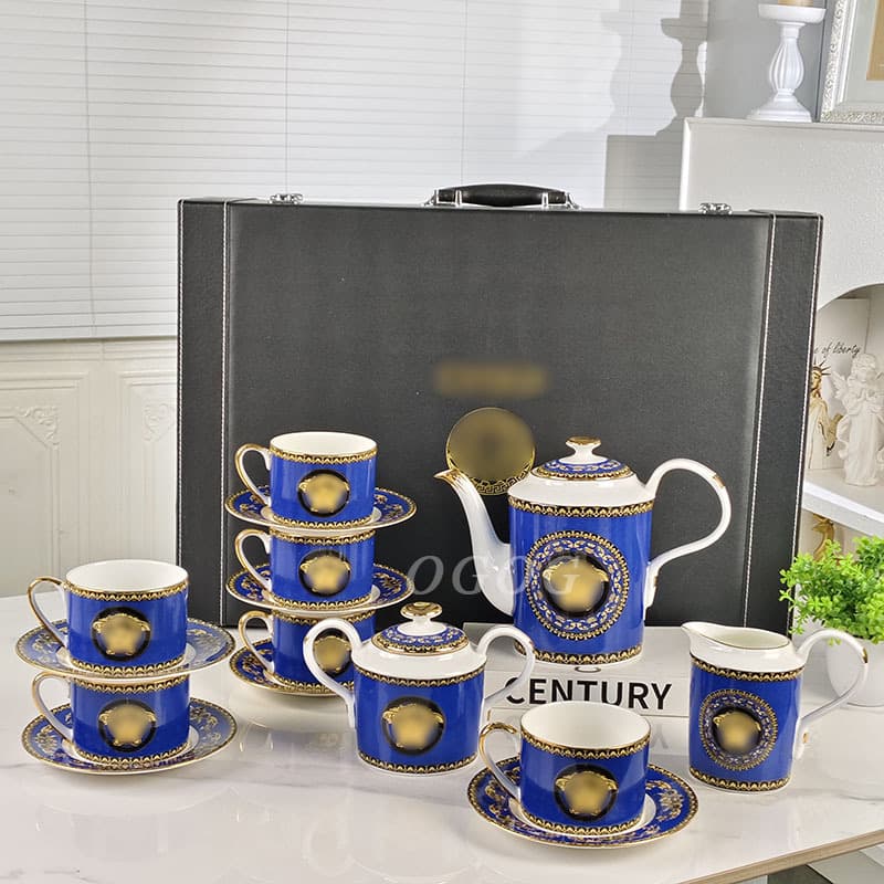 Cross-border direct selling Fanjia bone china coffee set, retro light luxury British afternoon tea set, complete set of gift box