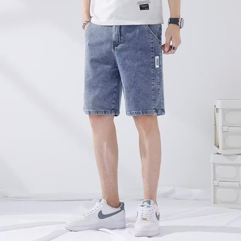 Men's Denim Bermuda Shorts Summer Thin Loose Straight Casual Shorts Korean Trendy Versatile 5-Point Length Pants
