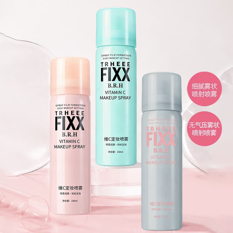 Trheee Vitamin C makeup setting spray hydrating, moisturizing, oil-controlling, non-removing makeup, long-lasting makeup for dry and oily skin factory wholesale