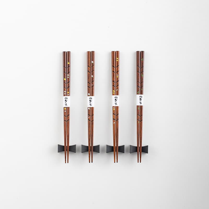 Official Genuine Japanese Import Sunian Wooden Chopsticks, Fresh Floral Pointed Chopsticks, Japanese Minimalist Home Tableware