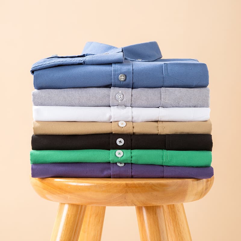 Spring Autumn Pure Cotton Solid Color Men's Long Sleeve Shirt Breathable Oxford Fabric Wrinkle Resistant Trendy Fashion Versatile Breathable Shirt