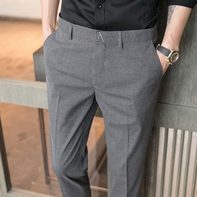 Summer trousers for men, business formal wear, Korean style trendy casual suit trousers, slim straight draping, versatile trousers for men