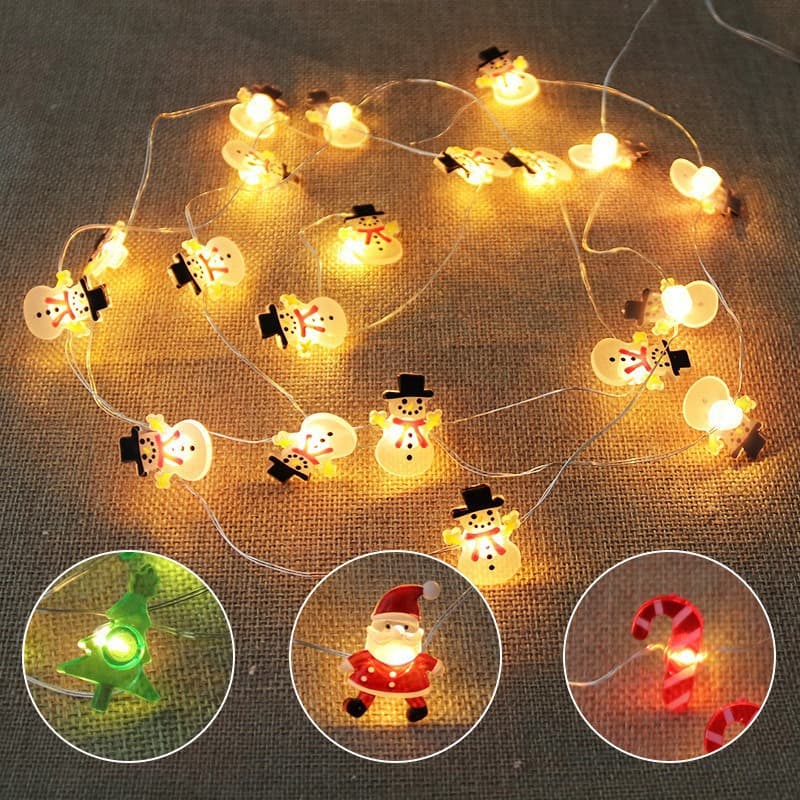 led light string christmas lights cross border lanterns santa black hat snowman deer head lanterns light string christmas string lights