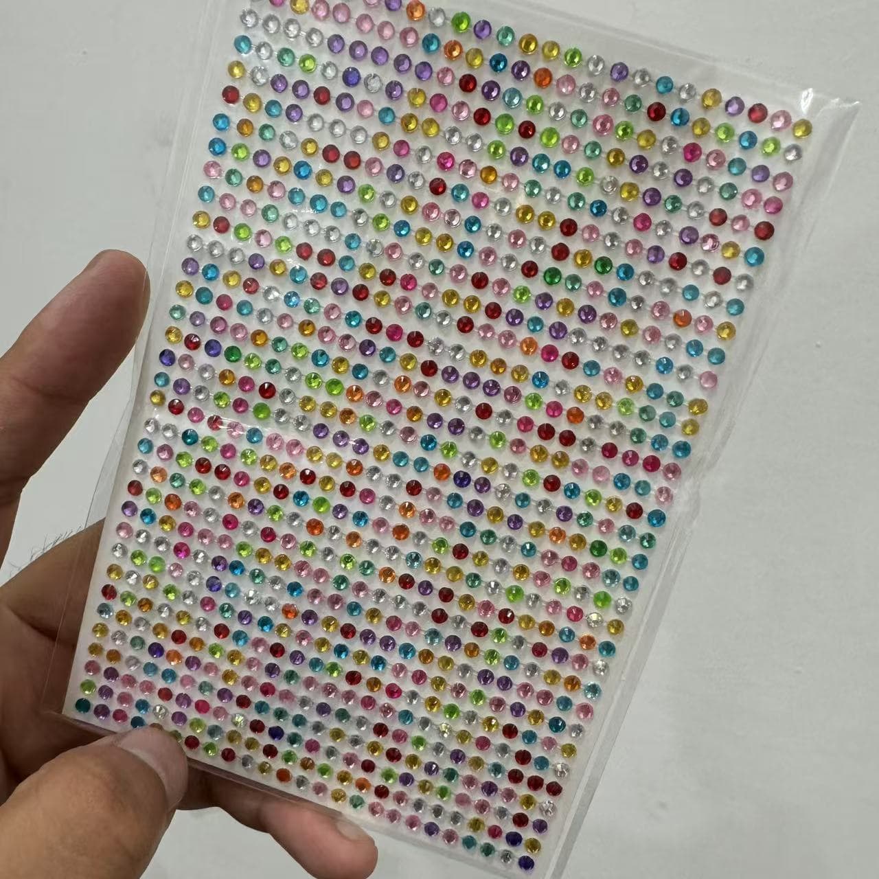 Wholesale Sticker Decoration Rhinestone Support Material Trim Colorful Sparkle Diamond Sticker Decorative Fan Material Pearl Sticker