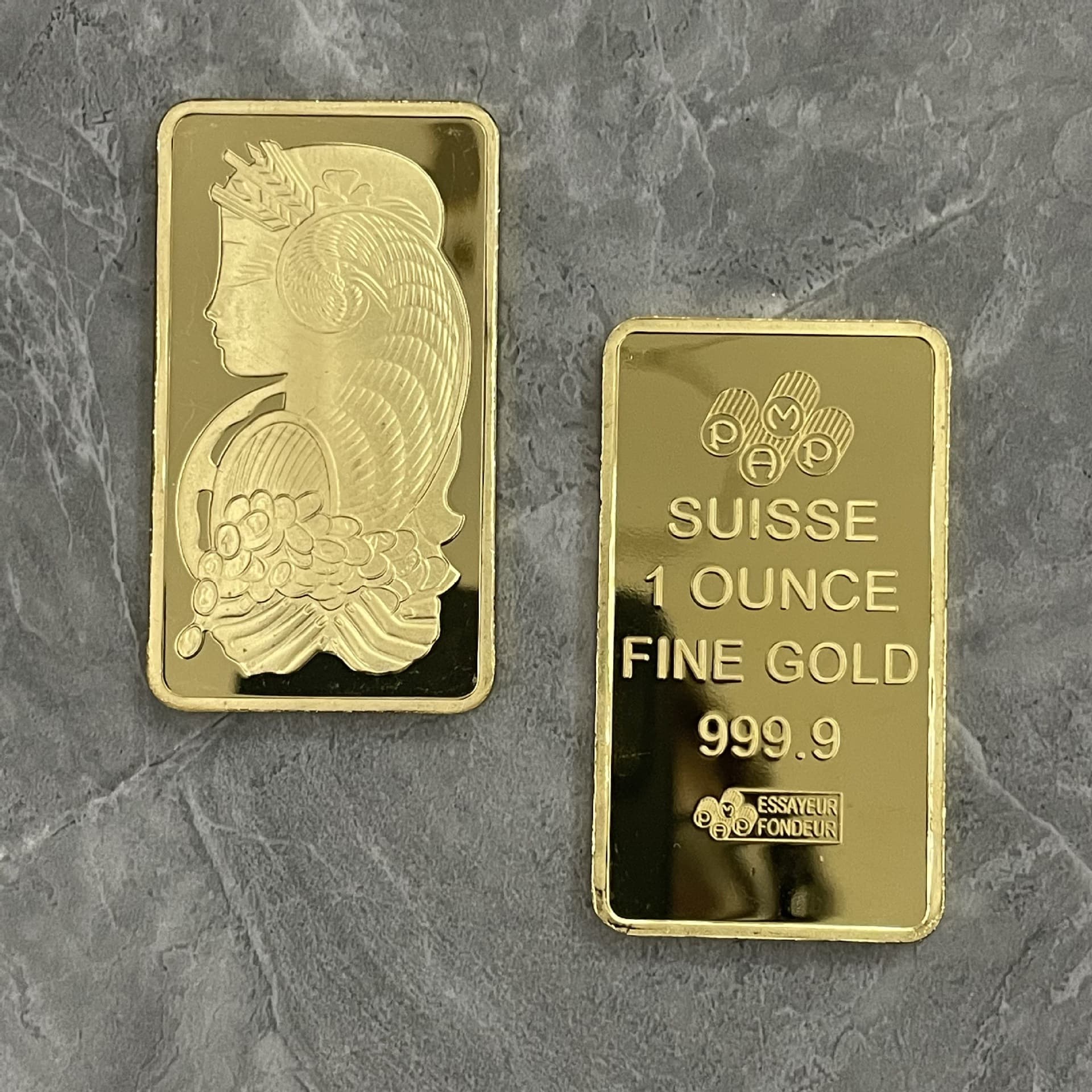 Cross-border Swiss Bank Gold Bar Commemorative Coin 1 oz Shaped Gold Coin Foreign Currency Goddess Coin Square Gold-Plated