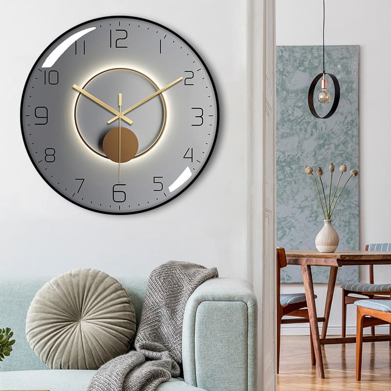 Quiet Quartz Clock 12 Inch Living Room Modern Simple Style Nordic Wall Clock Decorative Pointer Display Non Waterproof Battery Powered