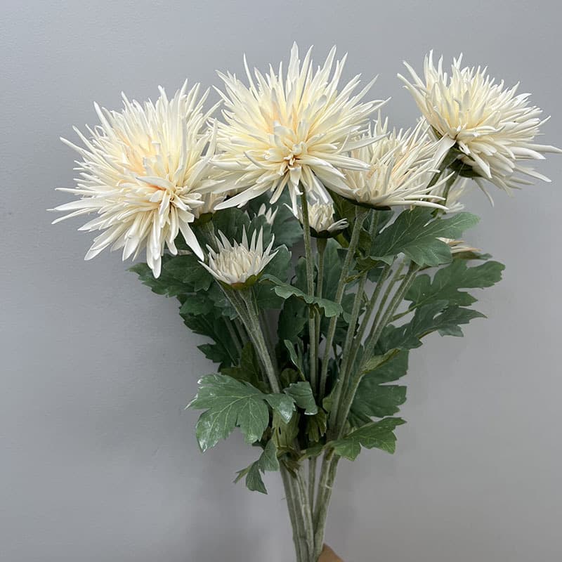 Artificial Crab Claw Chrysanthemum, Multi-Color Flocked Flower Crab Claw Chrysanthemum Home Decorative Ball, Soft Decor Floral Art, Moisture-Proof Artificial Flower