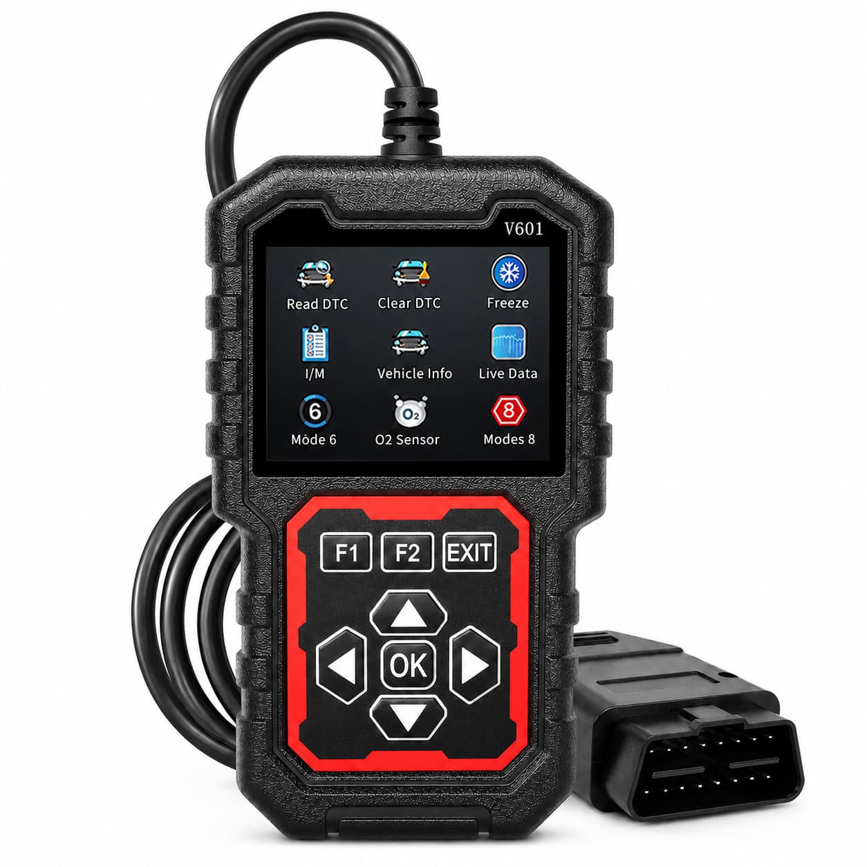 The popular [601] OBD interface connects to the vehicle electronic control system and reads the engine. diagnostic tools