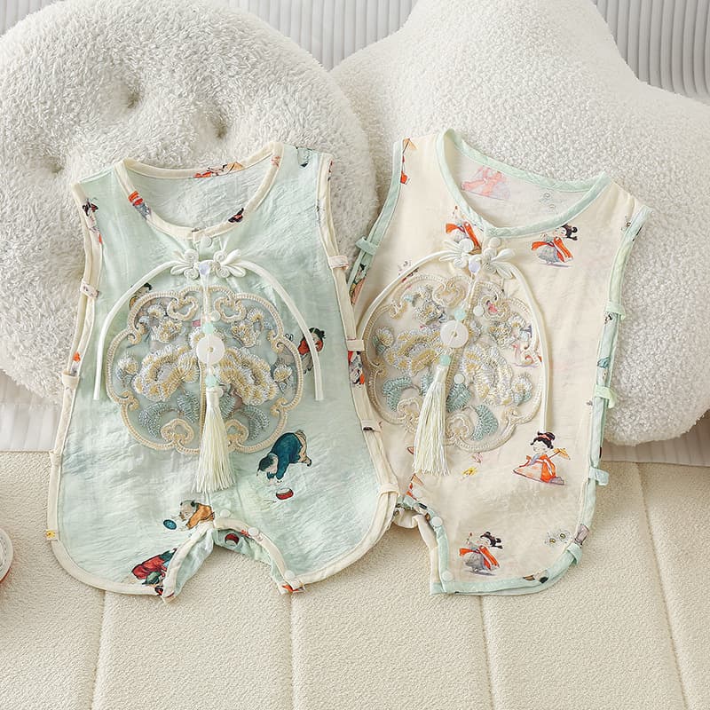 Baby clothes new Chinese style Chinese style summer baby boy Tang Pipa jumpsuit newborn 100-day one-year-old dress