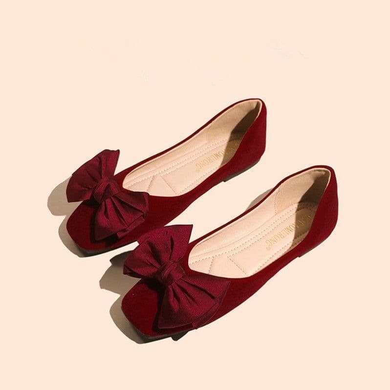 Butterfly Wedding Shoes for Women, Flat Bride Shoes, Red Traditional Chinese Wedding Shoes, Comfortable Flat Heels, Maternity Flats, Large Size Women's Shoes