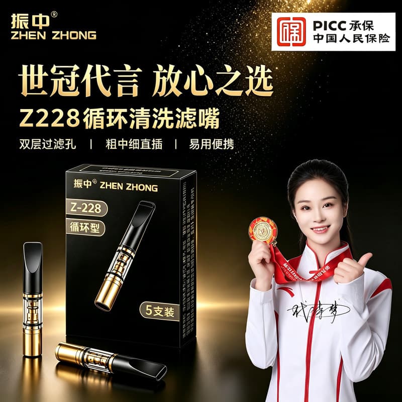 Zhenzhong Z228 cigarette holder washable circulating type thick, medium and thin cigarette universal double filter tar filter